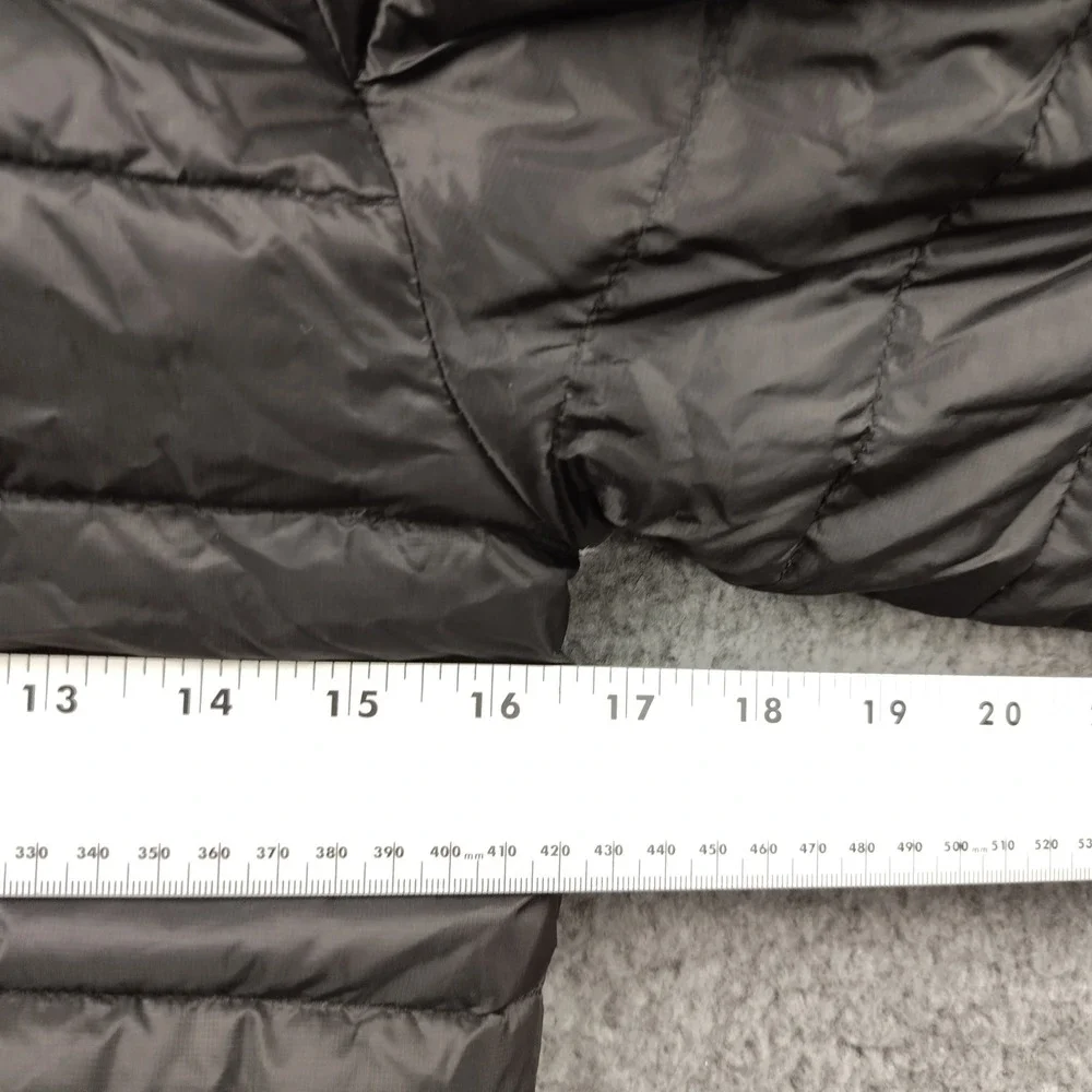 Eddie Bauer Kids Down Puffer Jacket Black Neon Yellow Hooded Size 7/8 Boys